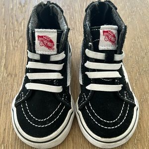 Toddler vans. High tops size 5. Classic black and white.